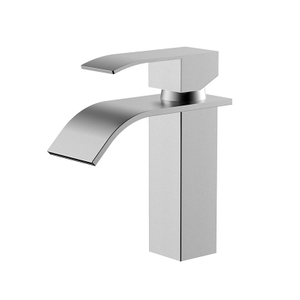 Waschbecken Wasserhahn aus gebürstetem Edelstahl mit Wasserfall