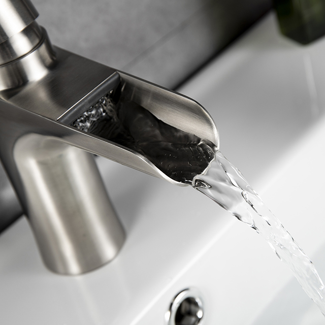 Waschbecken Wasserhahn aus gebürstetem Edelstahl - Anmei