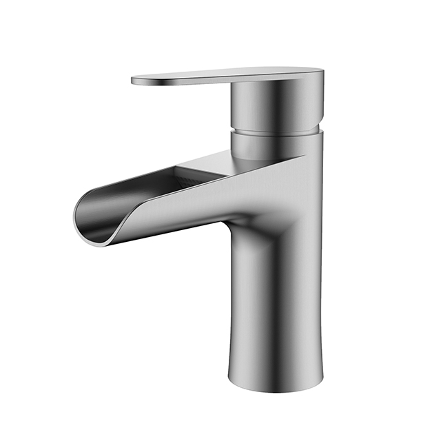 Waschbecken Wasserhahn aus gebürstetem Edelstahl - Anmei