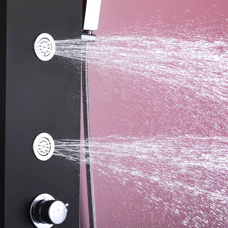 Badewannendusche mattschwarzes thermostatisches Duschpaneelsystem
