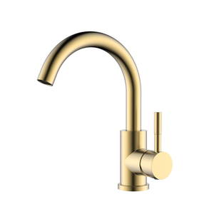 Modernes Einzelnoch kleine gebürstete Gold-Prep-Prep-Waschbecken-Wasserhahn